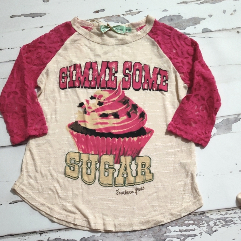 Kids Pink and Cream Shirt Cupcake Southern Grace